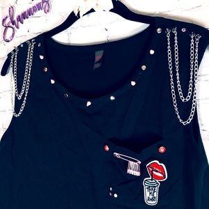 🌈Chain’s & Spikes ! Unique Handmade Tank ⛓